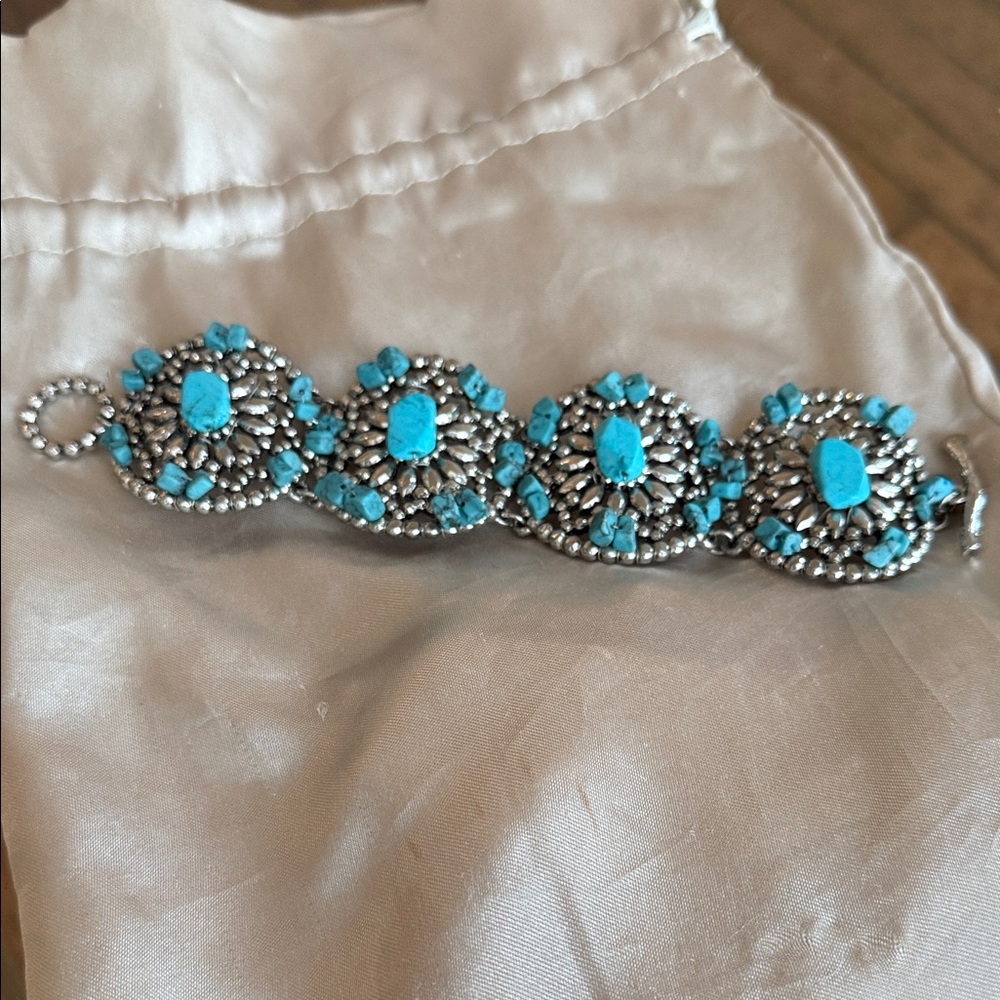 Turquoise and Silver Statement Bracelet